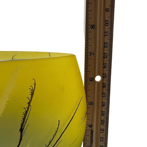 Vintage Herner Vase Hand Painted Royal Peacock Feathers Frosted Germany - Picture 10 of 12